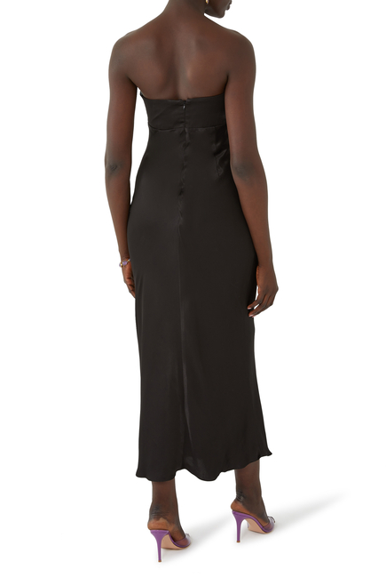 Camille Strapless Cut-Out Midi Dress
